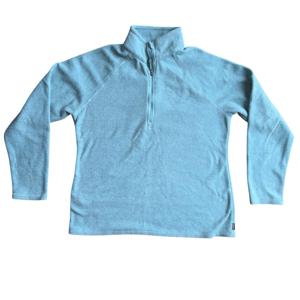 Eddie Bauer 1/4 Zip Pullover Fleece Sweater Women’s Size Large Light Blue